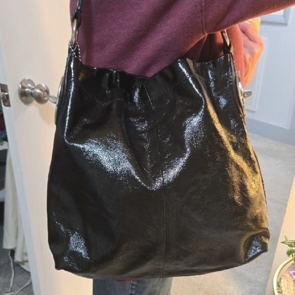 Coach Handbags - Coach Hobo Black Patent Leather Women's Handbag